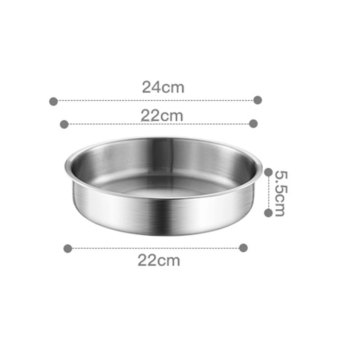 Maxcook Tiefeller aus Edelstahl 304 – Silber – 24 cm – Bruchsicher, backofen- und induktionsgeeignet