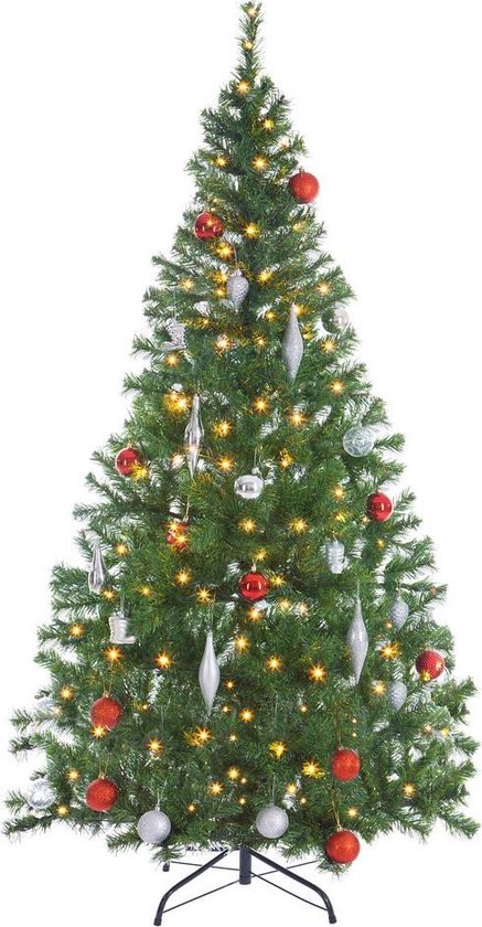 Casaria Künstlicher Weihnachtsbaum - 140cm Weihnachtsbeleuchtung 100 LEDS - Grün