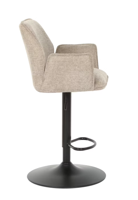 Multifurn Jill Barhocker Satz von 2 Verstellbar - Leinen Taupe - 51 x 53 x 96-116 cm