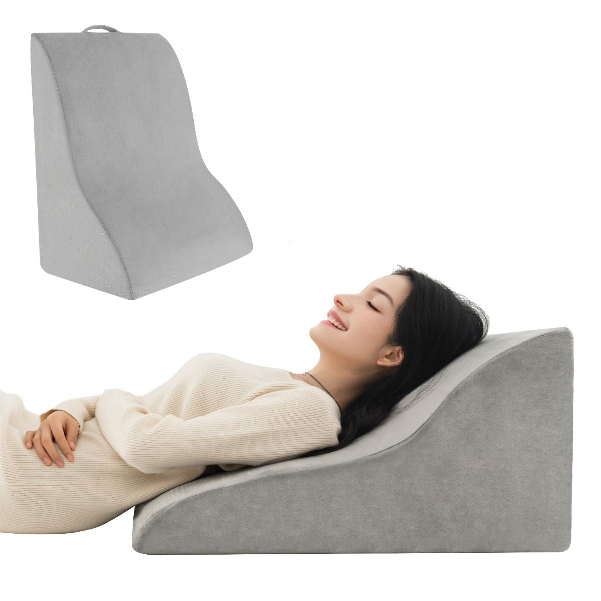 Coast Beinhebekissen - Ergonomisches Dreieckskissen - 51 x 32 x 63 cm - Grau