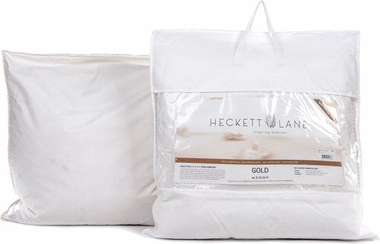 Heckettlane Kopfkissen – Kissen mit Federn und Daunen – Kühlkissen – 60 x 70 cm – Für Rücken-, Seiten- und Bauchschläfer – 1 Stück