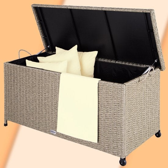 Casaria Aufbewahrungsbox - Wetterfest 122x56x61cm 360L - Creme