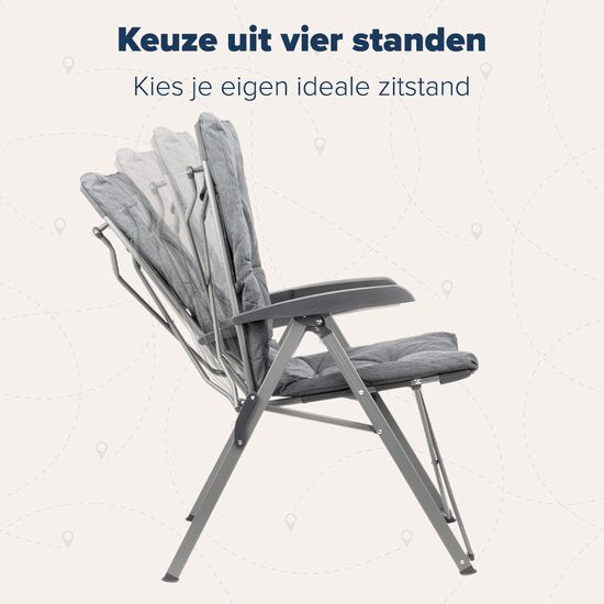 TRVLMORE - Campingstuhl - Inklusive Tragetasche - 150 kg Tragfähigkeit - Grau