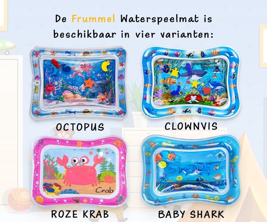 Frummel Wasser Spielmatte Baby - Wasser Matte - Spielmatte - aufblasbar - Wasserspielzeug Baby - Mutterschaft Geschenk - Rosa Krabbe