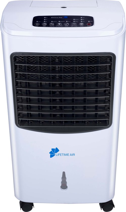 Lifetime Air Air Cooler 8L - Luftkühler mit Fernbedienung - Luftumwälzung 463mÂ³/h - leicht zu bewegen - 3 Geschwindigkeiten - 65dB - digitale LED-Anzeige - weiß