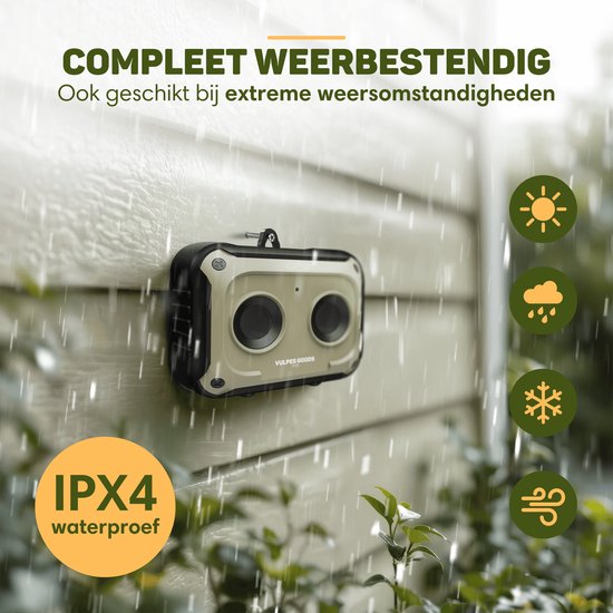 Vulpes Goods® Pets Anti-Bellgerät MINI PRO - Ultraschall - Wiederaufladbar & automatischer Betrieb - Für alle Hunde - Wasserdicht - 2 leistungsstarke Lautsprecher - Kein Schock - Innen & Außen