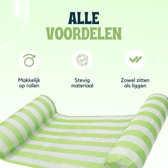 Travelly - Luxuriöse Wasserhängematte - Hängematte - Luftmatratze - Luftmatratze Pool - Wasserspielzeug - Wasserhängematte - Grün
