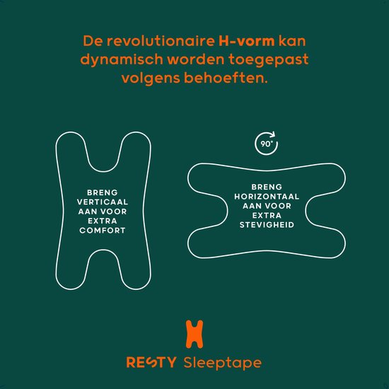 Resty H-Shape Mundklebeband – Schlafklebeband – besonders weich und hautfreundlich – 72 Stück