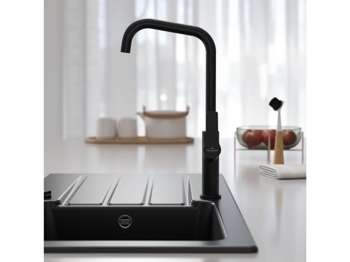 Villeroy & Boch Küchenarmatur VB-100 – Hoher Auslauf – Schwarz – 22 x 10,5 x 41,8 cm