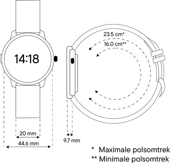 Denver Smartwatch - Android iOS - Volle Klingelfunktion - Sportuhr - Herzfrequenzmonitor - Sättigungsmonitor - Schlafmonitor - SWC338RO