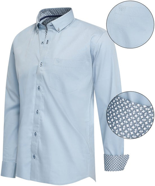 Cappuccino Italia – Herrenhemden, Regular-Fit-Hemd, Babyblau – Blau – Größe XXL