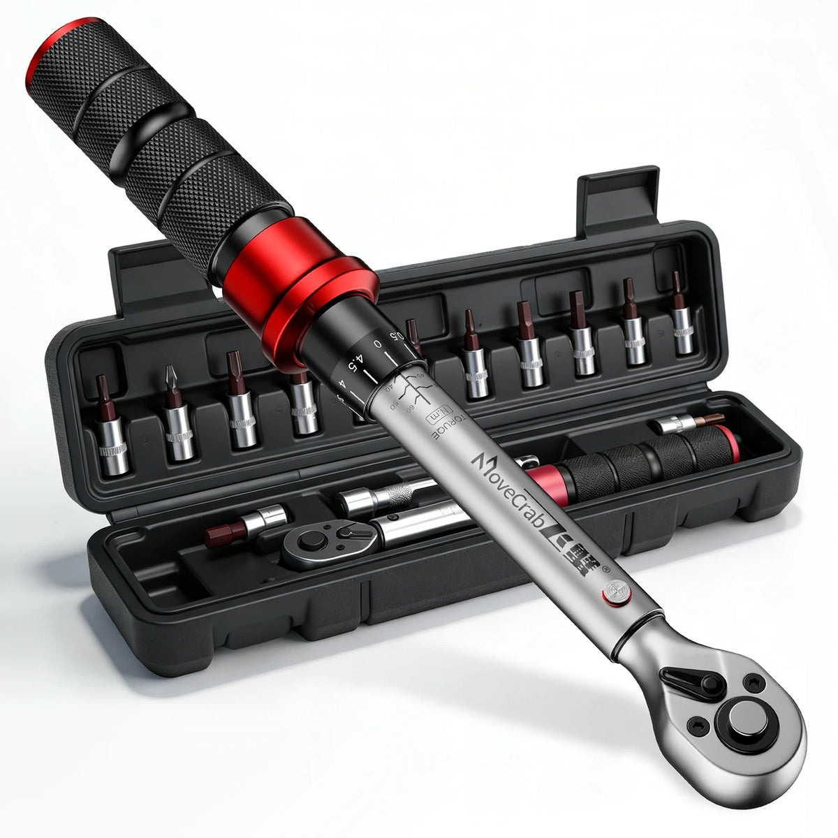 MoveCrab Drehmomentschlüssel-Set für Fahrräder – 15-teilig – 1/4 Zoll – 2–20 Nm