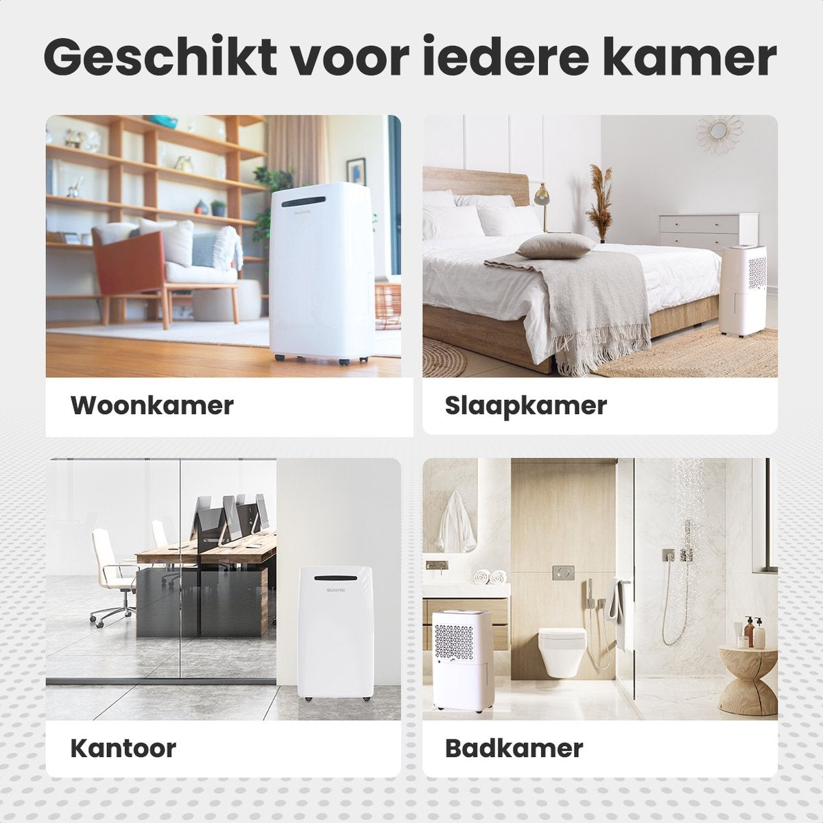 Auronic - Luftentfeuchter - 25L pro Tag - Schlafzimmer/ Badezimmer/ Wohnzimmer & Büro - Weiß