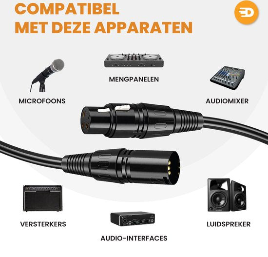 Drivv. Premium XLR Kabel - Mikrofonkabel - Stecker auf Buchse 3 pin - 2 Meter