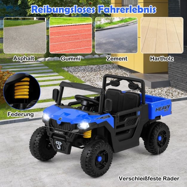 Coast Electric Child Car 12V - Kippauto mit Fernbedienung 106 x 60 x 59 cm - Dunkelblau