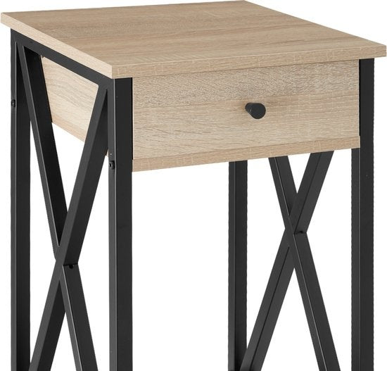 tectake - Beistelltisch Dayton - Industrie - hellbraun -35 x 35 x 70,5 cm - 404452