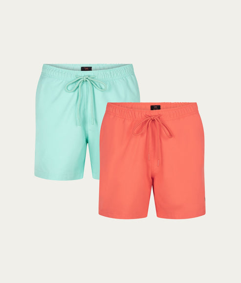 Undiemeister Badehose Herren-Doppelpack - Größe L - Meer & Sommer - schnell trocknend - recyceltes Polyester