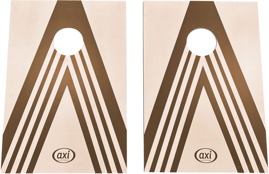 AXI Cornhole-Set Plus mit 2 Brettern (91 x 60 cm) – Kompaktes Beanbag-Wurfspiel für drinnen und draußen – Inklusive 8 Cornhole-Säckchen und Tragetasche – Cornhole-Brett aus Holz mit klappbaren Beinen – Gartenspiel für Kinder und Erwachsene