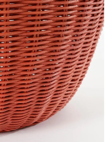 Mica Decorations Aufbewahrungskörbe in Apfelform, 2er-Set – Rot/Grün – Ø 30 x H 48 cm und Ø 15 x H 25 cm – Rattan