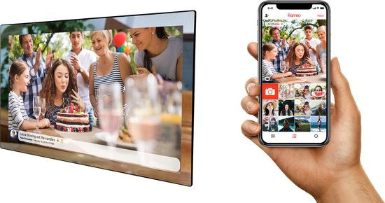 Denver Digitaler Fotorahmen mit SPIEGEL DISPLAY 10.1 Zoll - Frameo App - Fotorahmen - 16GB - PFF1041 - Weiß