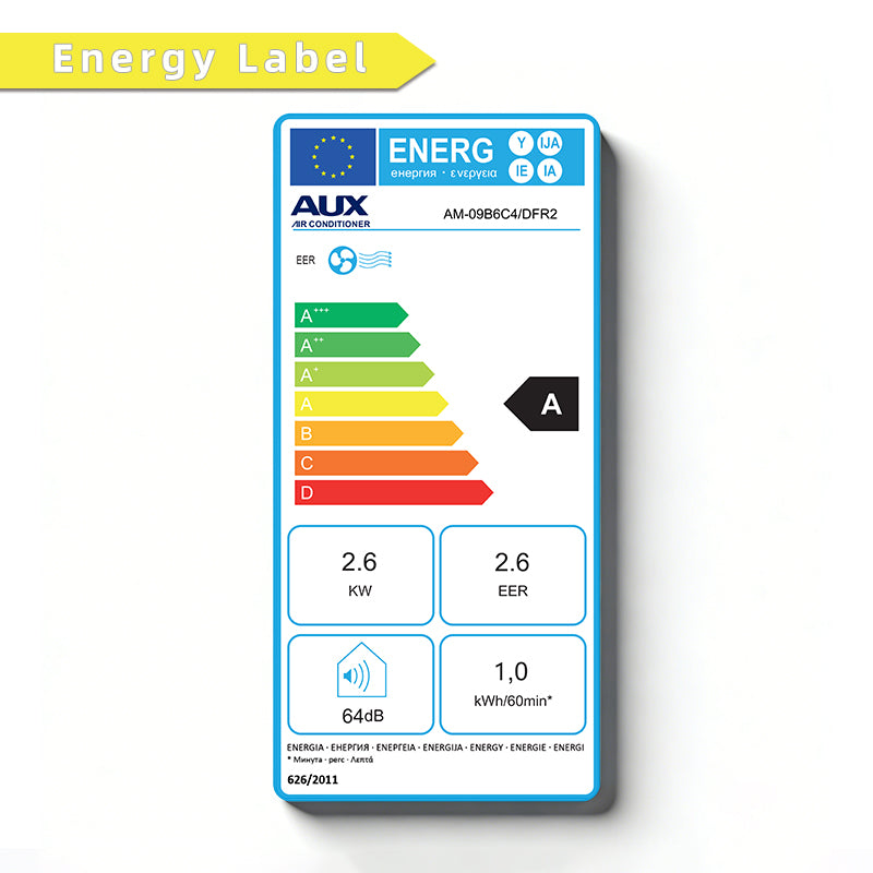 AUX mobile Klimaanlage 3-in-1 – 9000 BTU – WLAN – Energieeffizienzklasse A