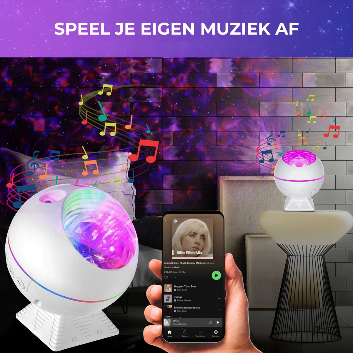 MostEssential Premium Star Projektor - Bluetooth 5.0 - USB - 3000 lm - Weiß