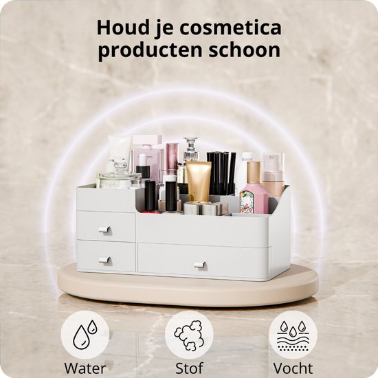 Organess - Make-up-Organizer - Aufbewahrungsbox - Hautpflege-Organizer - Make-up-Etui - Weiß