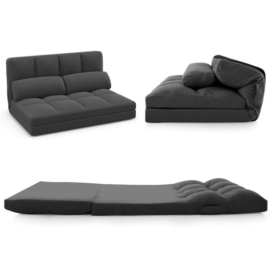 Coast Klappbare Bodenbank – 3-in-1-Schlafsofa – Verstellbare Rückenlehne – Dunkelgrau
