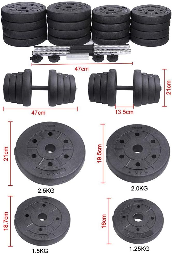 Yaheetech 2er-Set Kurzhanteln - 30 KG - rutschfester Griff - verstellbar - schwarz