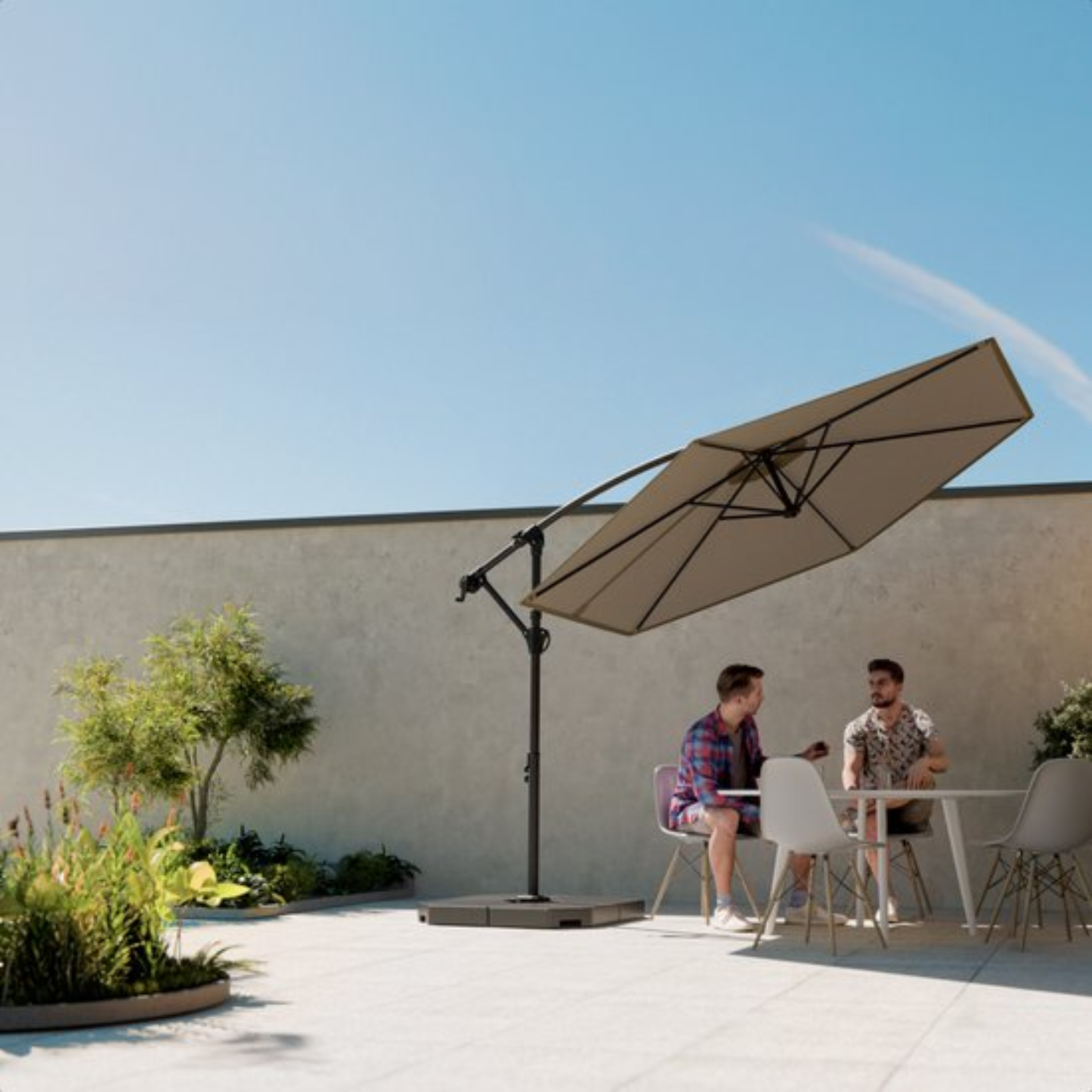 Lifegoods Sonnenschirmfliesen - 4er Set - 50x50x11 cm - Befüllbar bis 145 kg - Dunkelgrau/Schwar