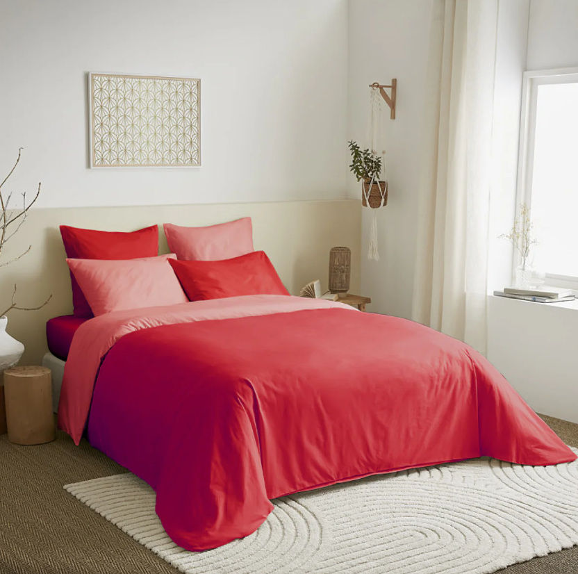 Univers Décor – Bettwäscheset „Honeycomb“ – 240 x 220 für Doppelbetten von 140 bis 160 cm – Wabenmuster „Schnee“