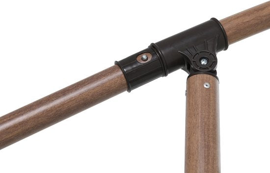 AXI Dion Schwebeschirm Ø 300 cm Eichenoptik/grün – Pulverbeschichtetes Gestell mit Kreuzfuß
