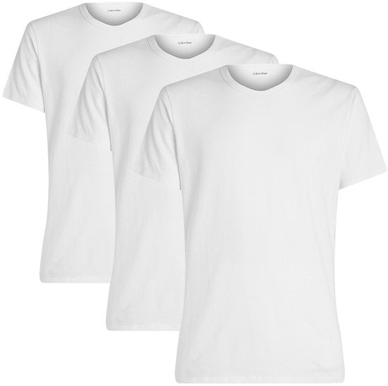 Calvin Klein Herren 3er-Pack T-Shirts mit Rundhalsausschnitt, weiß