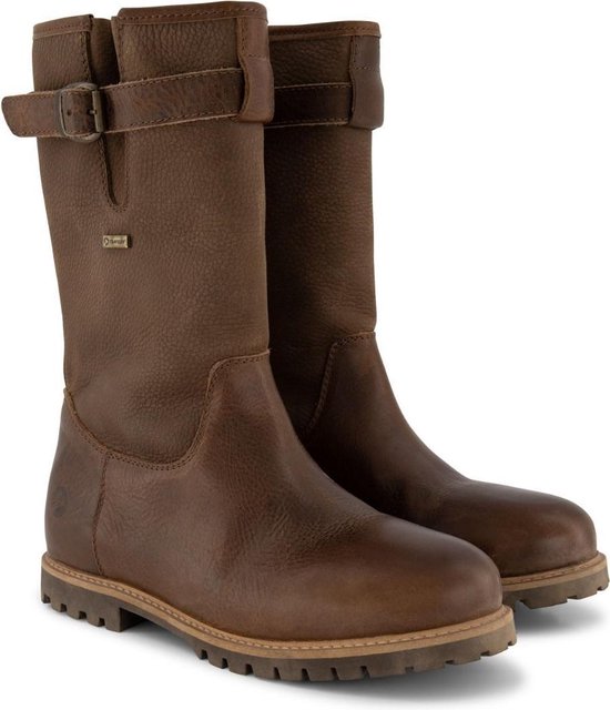 Travelin' Finland Men - Wollgefütterter Leder Outdoor-Stiefel - Wasserdichte Stiefel - Dunkelbraunes Leder