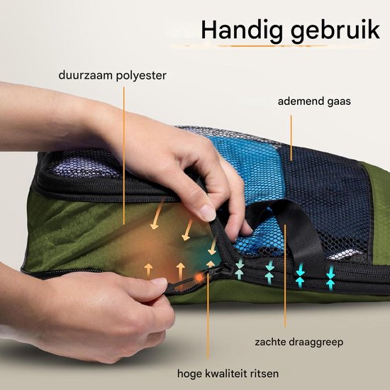 Packwürfel mit Kompression für Koffer und Rucksack inkl. Packsack, Olive Odyssey - Grün