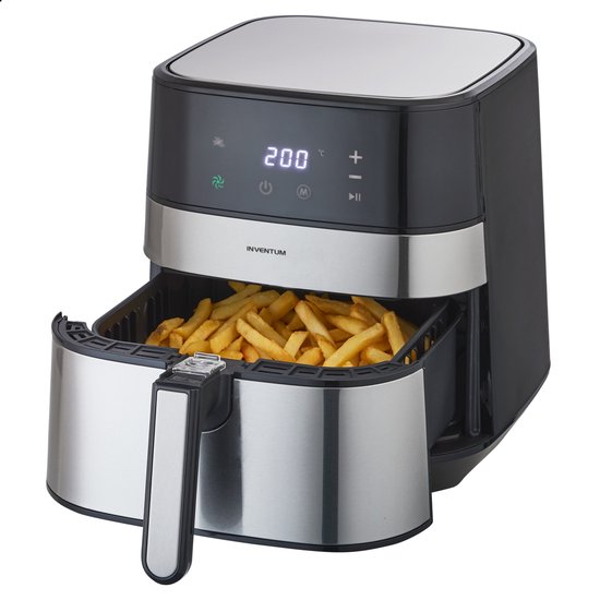 Inventum GF500HLD - Airfryer - Heißluftfritteuse - 5 Liter - 80 bis 200 Grad - PFAS frei - 1700 Watt - Schwarz/Silber - Best Buy März 2025