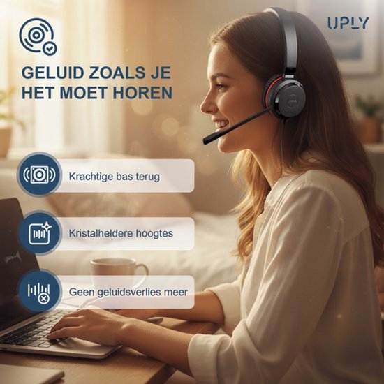 Ohrpolster-Set für Jabra-Kopfhörer – Evolve 20 Ohrpolster – Evolve 20/20se/30/30II/40/65 – Kunstleder mit Memory-Schaum