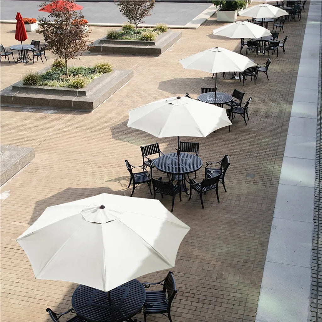 Yaheetech Sonnenschirm Ø 270 cm – Creme – Neigbarer Gartenschirm mit Pendelmechanismus und 8 Streben