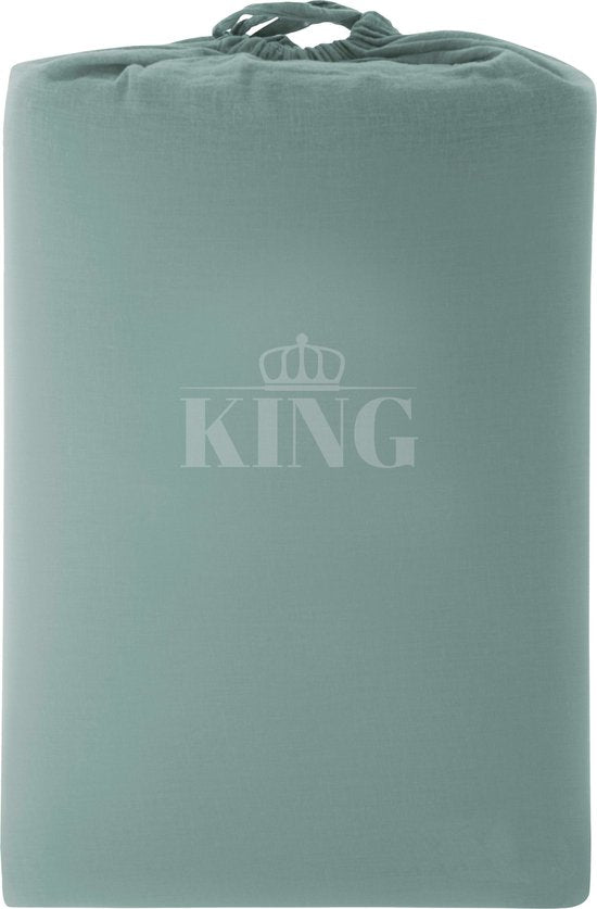PHLOX Bettbezug King - 100% Baumwollsatin (300 TC) - Double 200x200/220 cm + 2 Kopfkissenbezüge - Weich & Hautfreundlich - Jade