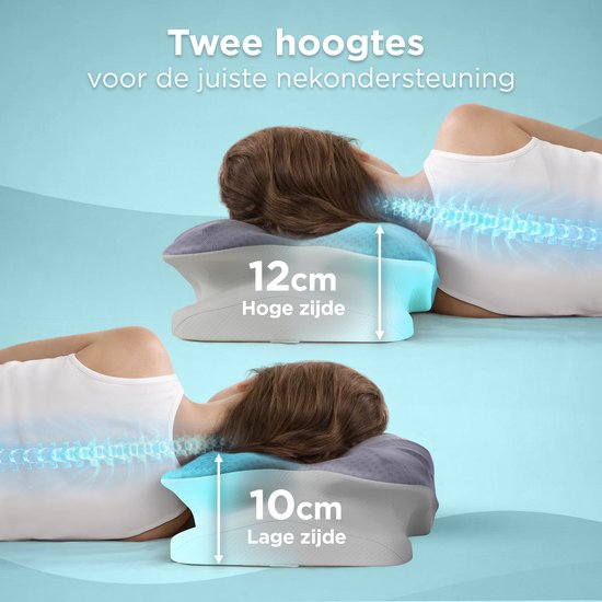 CozySense® Memory Foam Pillow - Ergonomisches Memory Foam Pillow - Schmetterlingskissen - Kopfkissen - Abnehmbarer und waschbarer Bezug - Seitenschläfer, Rücken- und Bauchschläfer