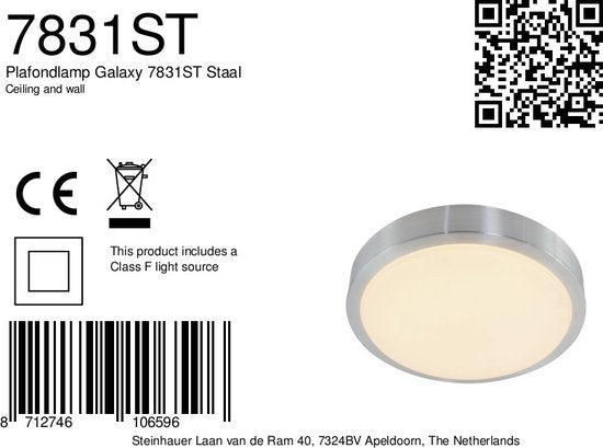 Deckenleuchte Galaxy 7831ST Stahl, IP44, für das Badezimmer geeignet, Modern, Mexlite