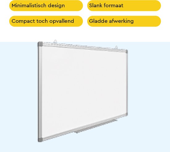 BRASQ Whiteboard 60x90 cm magnetisch - mit Zubehörset (Marker, Radiergummi, Magnete) - Tafel - Magnetische Tafel - Weiß