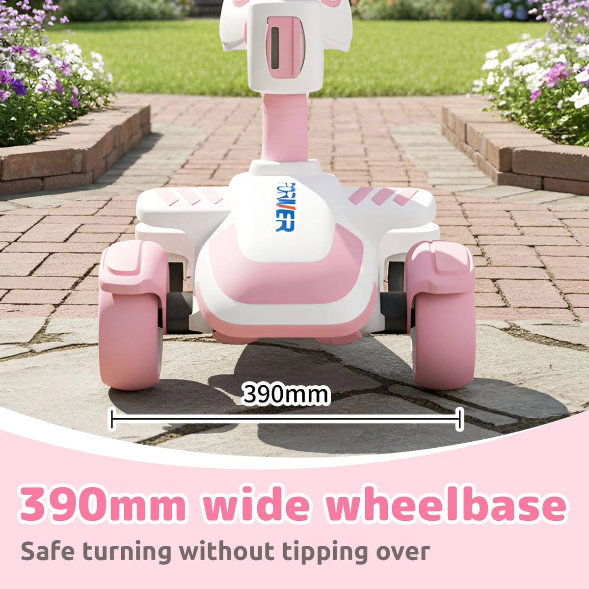 Neuleb 4-Rad-Roller für Kinder von 3 bis 8 Jahren, Kick-Roller mit drehbarem Sitz, maximale Tragkraft 100 kg, höhenverstellbar, Lenkung durch Neigen, für Jungen und Mädchen geeignet, rosa