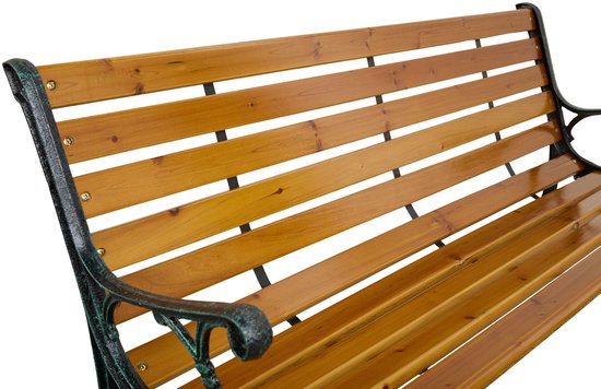 Lifa Garden Gartenbank - Außenbank - Kiefer - Stahl - 126x52x73cm(LxBxH) - Braun