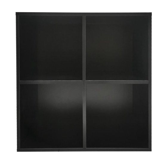 Schallplattenschrank - Aufbewahrung von LP-Schallplatten - Bücherregal - 4 Fächer - schwarz