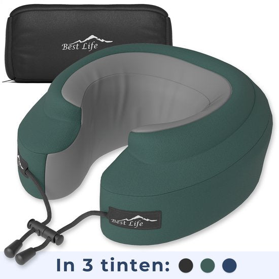 Best Life Nackenkissen Airplane - Reisekissen Auto - Memory Foam - Grün