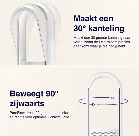 Samako - 3-in-1 Luftreiniger, Ventilator & Heizung - 2000W - Hepa 13 Filter - Inklusive Fernbedienung und App - weiß