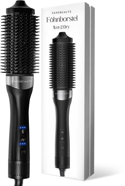 Sansbeauté® Wet-2-Dry Haarbürste - Multistyler - Airstyler - Haarbürste - Lockenbürste - Haarbürste - Stylingbürste - Wärmebürste - Volumen und Locken - Drehkabel