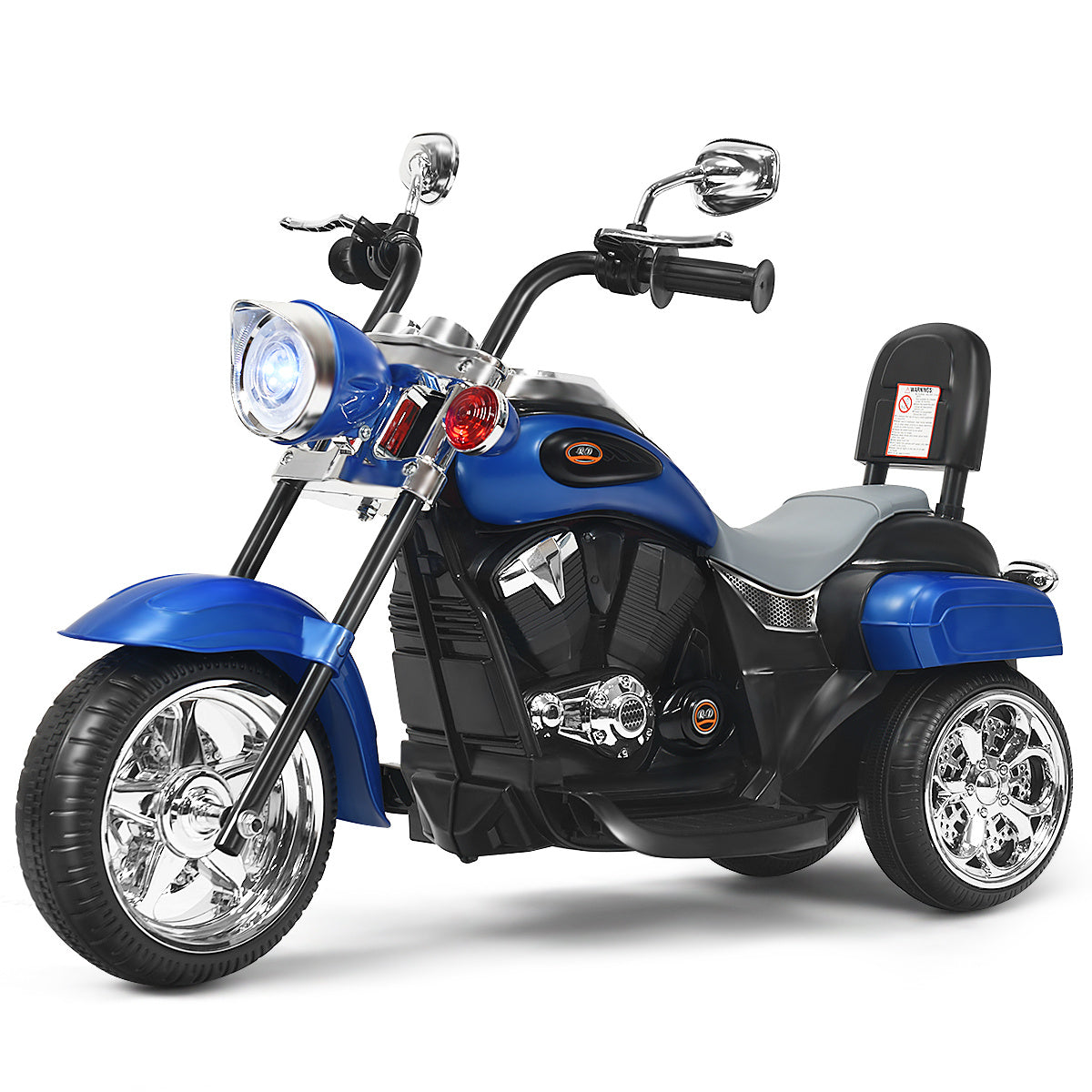 Coast Elektro-Motorrad mit verstellbarem Scheinwerfer - 6V - mit Musik - 91 x 48 x 64 cm - blau/schwarz