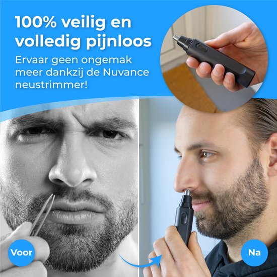 Nuvance - Nasentrimmer - Nasentrimmer Männer und Frauen - Ohrentrimmer - Nasenhaartrimmer - Usb Wiederaufladbar - Waschbar